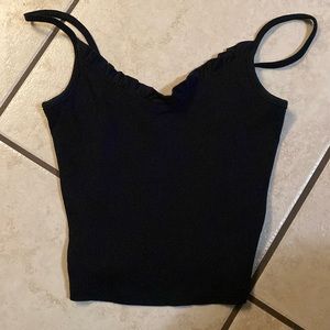 Black cropped Forever 21 ruffle tank top